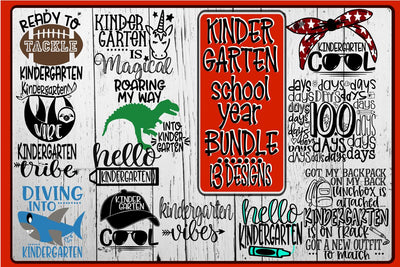 Kindergarten Bundle - 13 Designs - SVG PNG EPS DXF SVG On the Beach Boutique