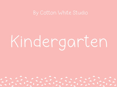 Kindergarten Font Cotton White Studio 