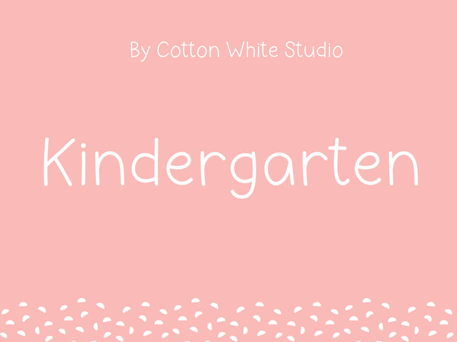 Kindergarten Font Cotton White Studio 