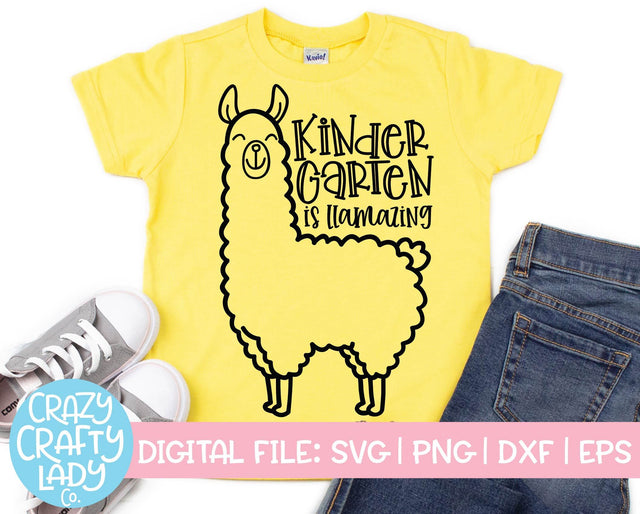 Kindergarten Is Llamazing | Back to School SVG Cut File SVG Crazy Crafty Lady Co. 