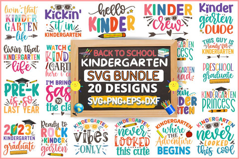 Kindergarten SVG Bundle SVG Regulrcrative 