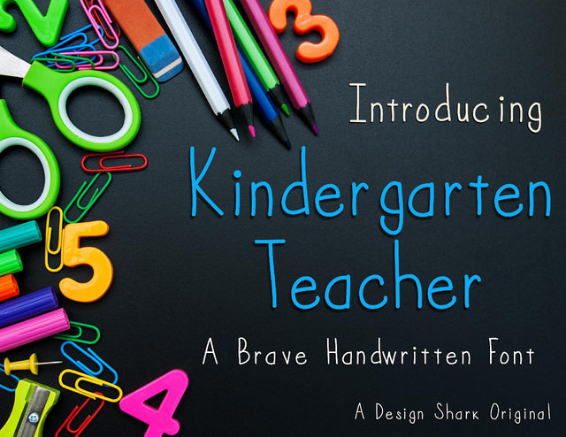 Kindergarten Teacher Font Design Shark