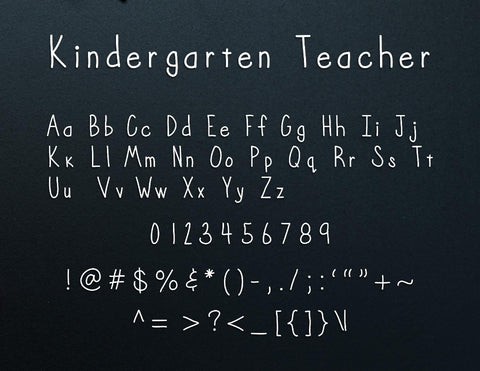 Kindergarten Teacher Font Design Shark 