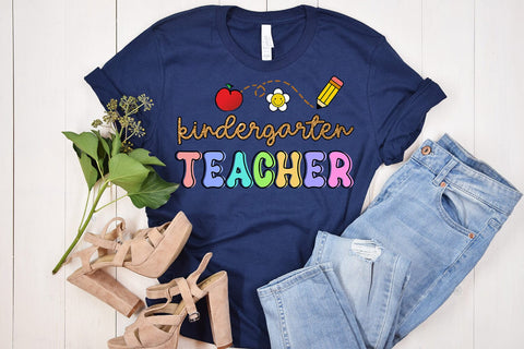 Kindergarten Teacher Sublimation PNG I Teacher Shirt PNG Sublimation Happy Printables Club 