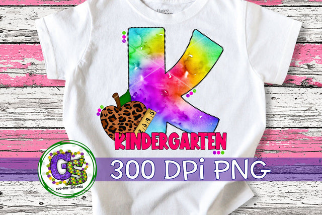 Kindergarten Tie Dye PNG for Sublimation Sublimation Greedy Stitches 