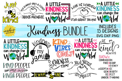 KINDNESS BUNDLE | ANTI-BULLYING - 15 DESIGNS SVG Sunshine Designs