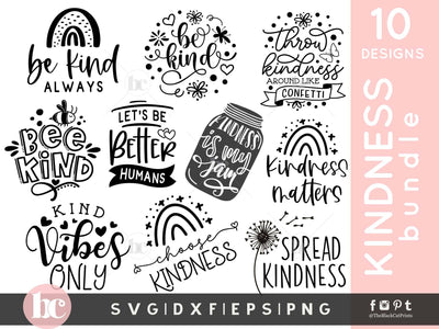Kindness Bundle | Kindness Quotes Cut files SVG TheBlackCatPrints 