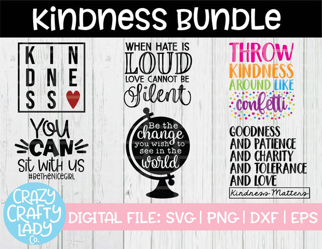 Kindness Bundle SVG Crazy Crafty Lady Co.