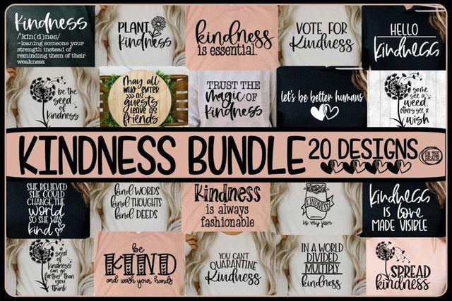 KINDNESS Bundle - Vol 3- 20 Designs Included SVG PNG EPS DXF SVG On the Beach Boutique 