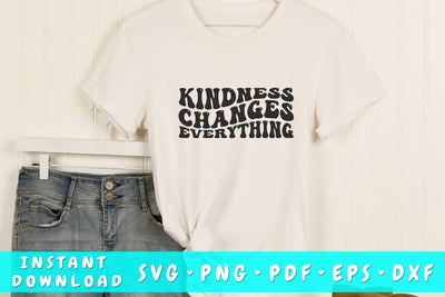 Kindness changes everything wavy SVG, Mental health SVG, Groovy SVG SVG HappyDesignStudio 
