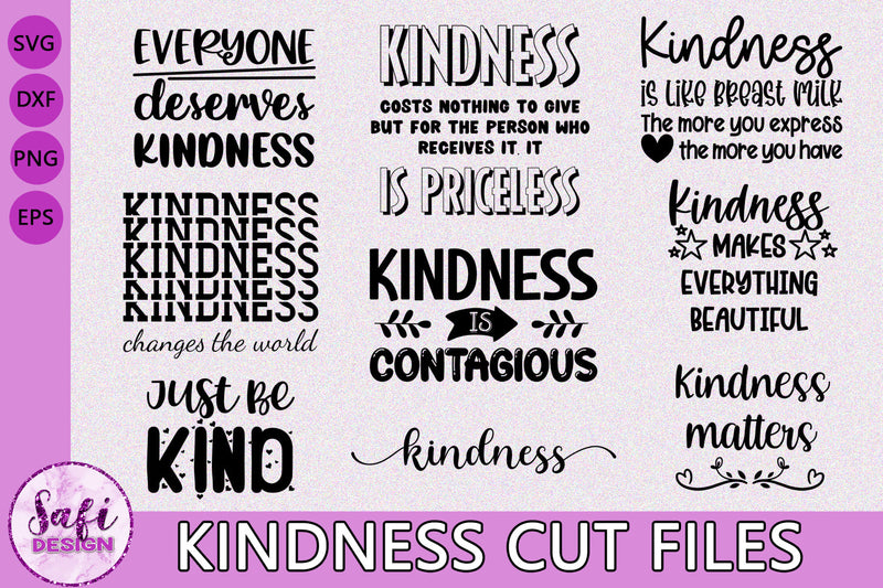 Kindness Cut Files SVG Safi Design 