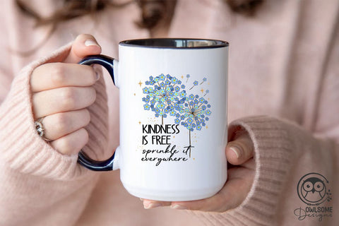 Kindness Is Free Dandelion Png Sublimation Sublimation Owlsome.Designs 