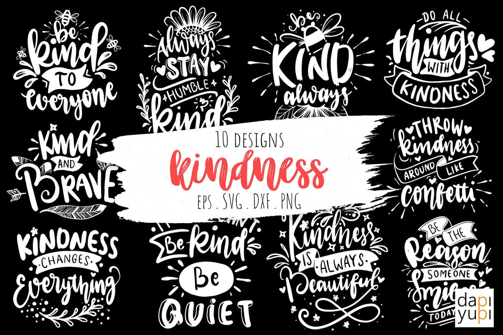 Kindness Lettering Quotes Bundle - So Fontsy