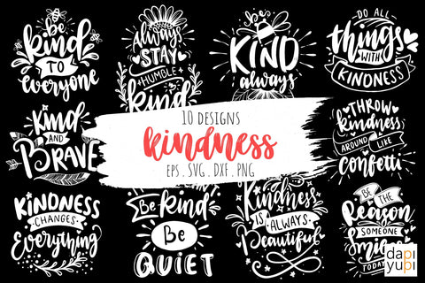 Kindness Lettering Quotes Bundle SVG dapiyupi store 