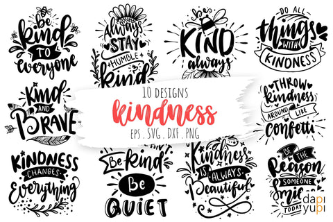 Kindness Lettering Quotes Bundle SVG dapiyupi store 