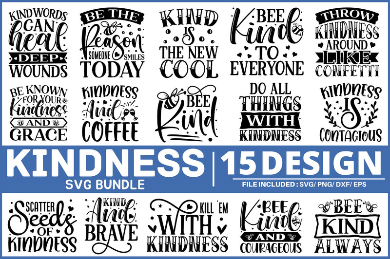 Kindness Quotes SVG Bundle - So Fontsy