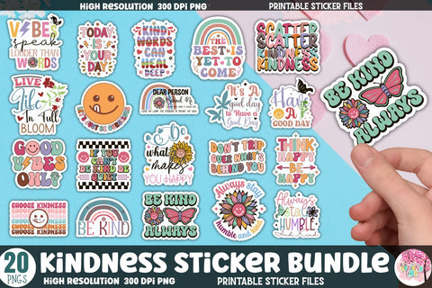 Kindness Sticker Bundle Sublimation DESIGNS DARK 