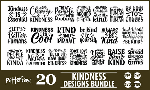 Kindness SVG Designs Bundle SVG PatternFeed8 