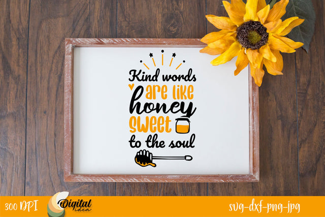 Kindness&Love | Honey&Hive | Bee Cute&Funny Quotes | Bee Photo Frames SVG Evgenyia Guschina 