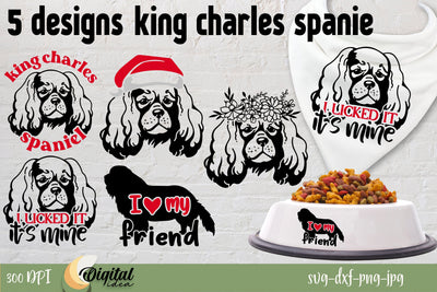 King Charles Spanie SVG Design | Dog SVG Bundle | Dog Silhouette SVG Evgenyia Guschina 