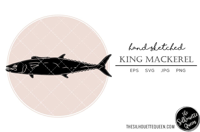 King Mackerel Hand sketched, hand drawn vector clipart SVG Loveleen Kaur 