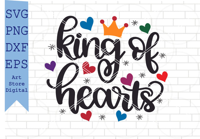 King Of Hearts (1) Svg, Valentine Svg, Png, Dxf, Eps Cut Files SVG Artstoredigital 