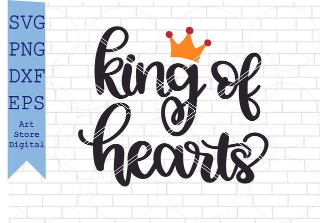 King Of Hearts (2) Svg, Valentine Svg, Png, Dxf, Eps Cut Files SVG Artstoredigital 
