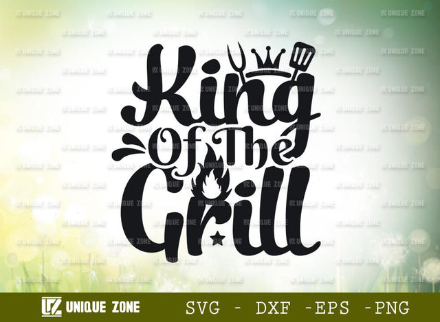 King Of The Grill | Barbecue Party | Typography Design | T-shirt Design SVG Unique Zone 