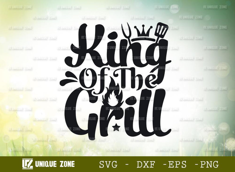 King Of The Grill | Barbecue Party | Typography Design | T-shirt Design SVG Unique Zone 
