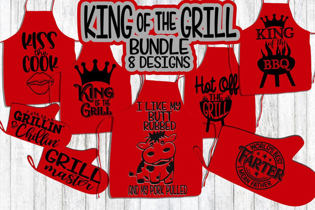 KING of the GRILL - Bundle - 8 BBQ Grill Designs SVG On the Beach Boutique