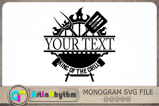 King of the Grill Split Monogram Svg, Grilling Svg, Barbeque Svg SVG Artinrhythm shop 