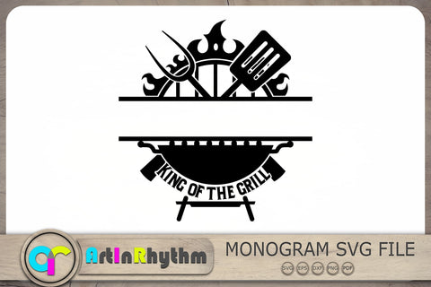 King of the Grill Split Monogram Svg, Grilling Svg, Barbeque Svg SVG Artinrhythm shop 