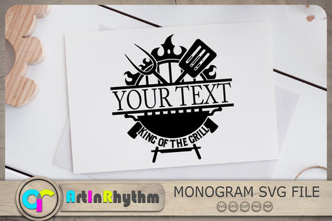 King of the Grill Split Monogram Svg, Grilling Svg, Barbeque Svg SVG Artinrhythm shop 