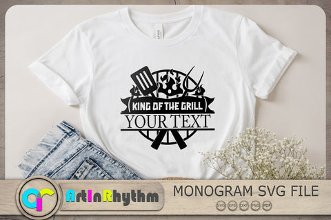 King of the Grill Split Monogram Svg, Grilling Svg, Grill Svg SVG Artinrhythm shop 