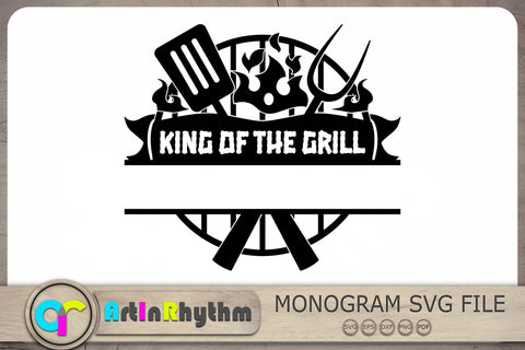 King of the Grill Split Monogram Svg, Grilling Svg, Grill Svg SVG Artinrhythm shop 