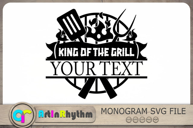 King of the Grill Split Monogram Svg, Grilling Svg, Grill Svg SVG Artinrhythm shop 