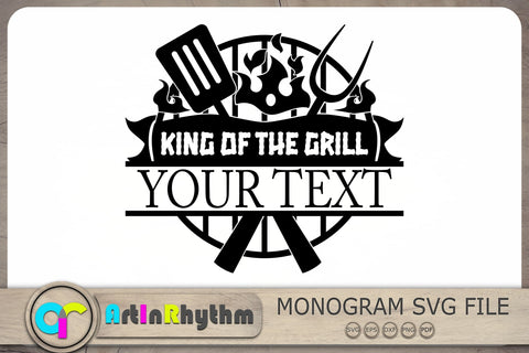 King of the Grill Split Monogram Svg, Grilling Svg, Grill Svg SVG Artinrhythm shop 