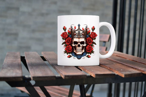 King Skull with Roses Clipart Bundle Sublimation Regulrcrative 