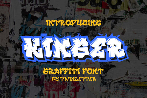 KINGER - Display Graffiti Style Font Font twinletter 