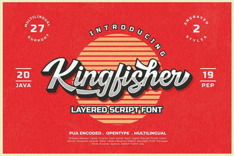 Kingfisher Layered Font Font Javapep 