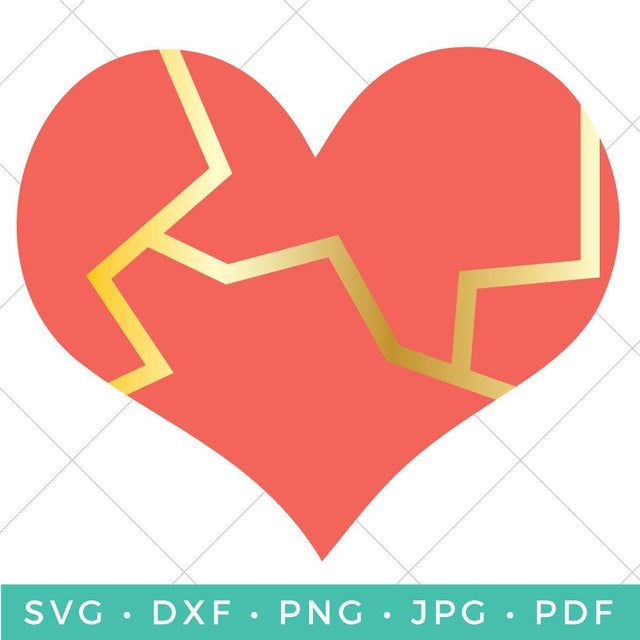 Kintsugi Heart SVG Hey Let's Make Stuff 