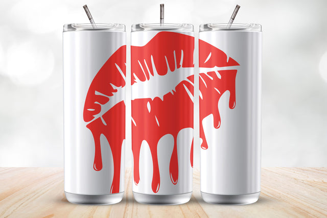 Kiss Dripping 20 Oz Transparent Tumbler Wrap Sublimation MockupSvgVenue 
