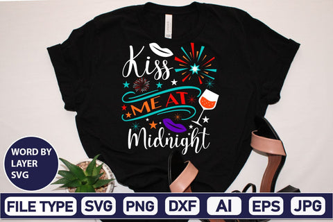 Kiss Me At Midnight SVG Design SVGs,Quotes and Sayings,Food & Drink,On Sale, Print & Cut SVG DesignPlante 503 