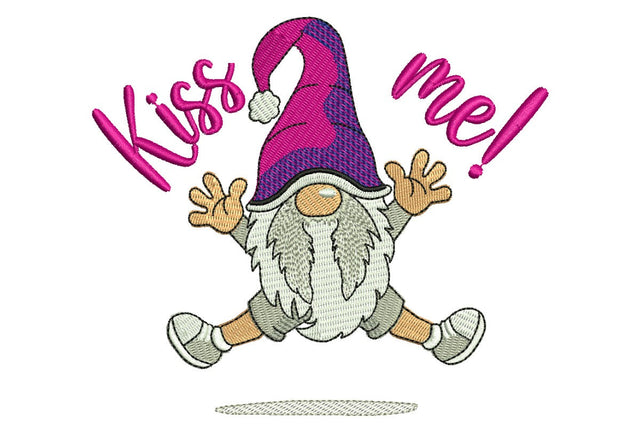 Kiss Me Gnome Embroidery Designs Embroidery/Applique DESIGNS NextEmbroidery 