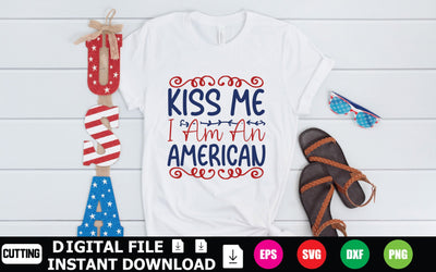 Kiss Me I Am An American SVG Shahin alam 