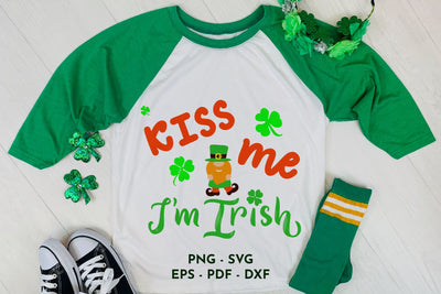 Kiss me I'm Irish. Gnome with hat St Patrick day quotes SVG SVG Angelina Semenova 