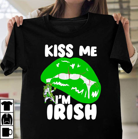 Kiss Me i'm irish SVG Cut File, Kiss Me i'm irish Sublimation Kiss Me i'm irish PNG SVG BlackCatsMedia 