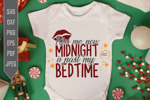 Kiss Me Now Midnight Is Past My Bedtime Svg. Happy New Year Svg. 2021. Kids New Year's Svg. New Year Party Svg. New Year Shirt dxf, png, eps SVG Mint And Beer Creations 