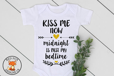 Kiss me now midnight is past my bedtime svg, new years svg, new year svg, baby outfit new year SVG RedFoxDesignsUS 