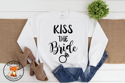 Kiss The Bride SVG PNG DXF Cut Files | Just Married SVG SVG RedFoxDesignsUS 